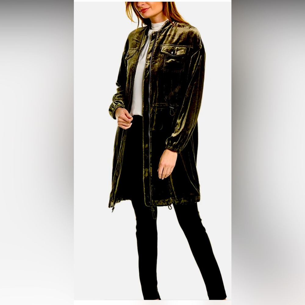 Brunello cucinelli Crash Velvet Green Coat Jacket Sz 42 Sz M Sz 6 NWT $4995